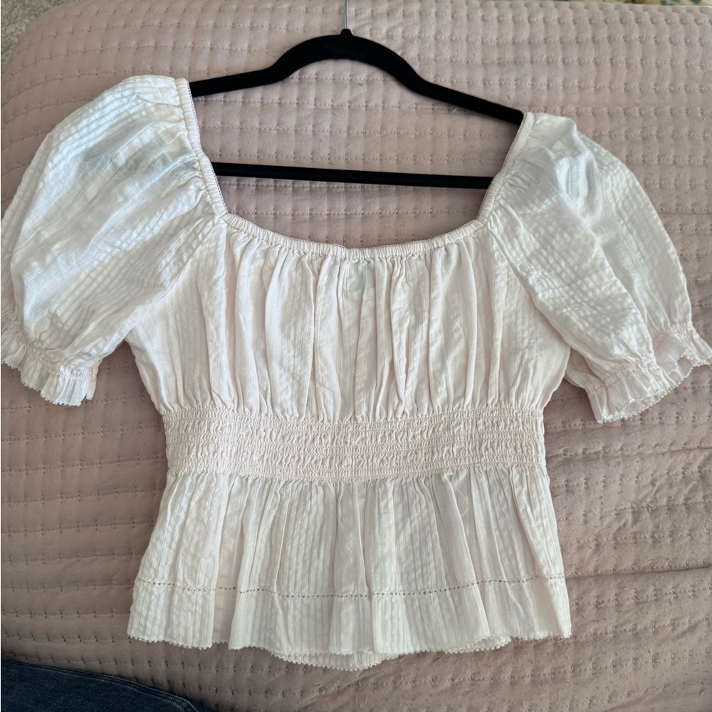 Sunday Best Cream Smocked Blouse
